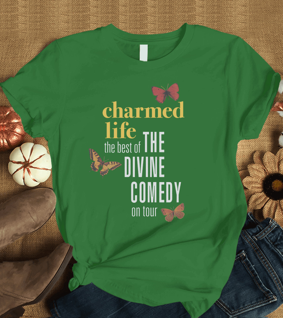 charmed life the best of The Divine Comedy on tour merch butterflies T-Shirt