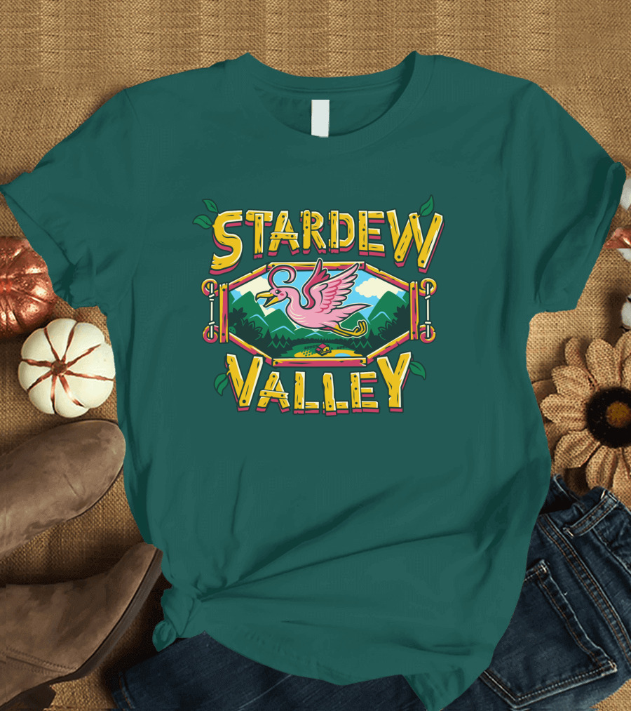 Stardew Valley Gem Bird Flying Over Mountains T-Shirt