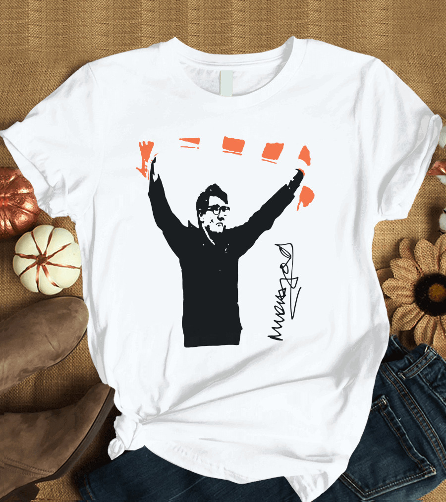 Mick Harford Signature Celebration Pose with Orange Stripes T-Shirt