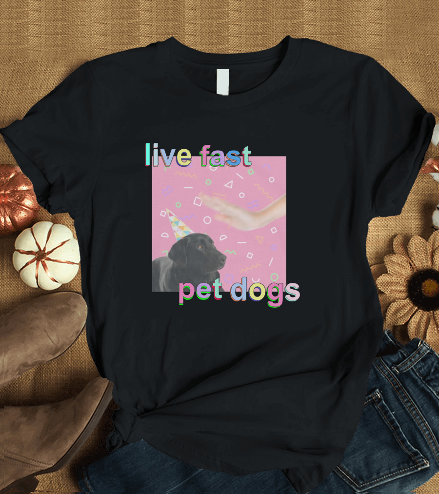 Live Fast Pet Dogs Zach Heltzel Robots With Rayguns T-Shirt