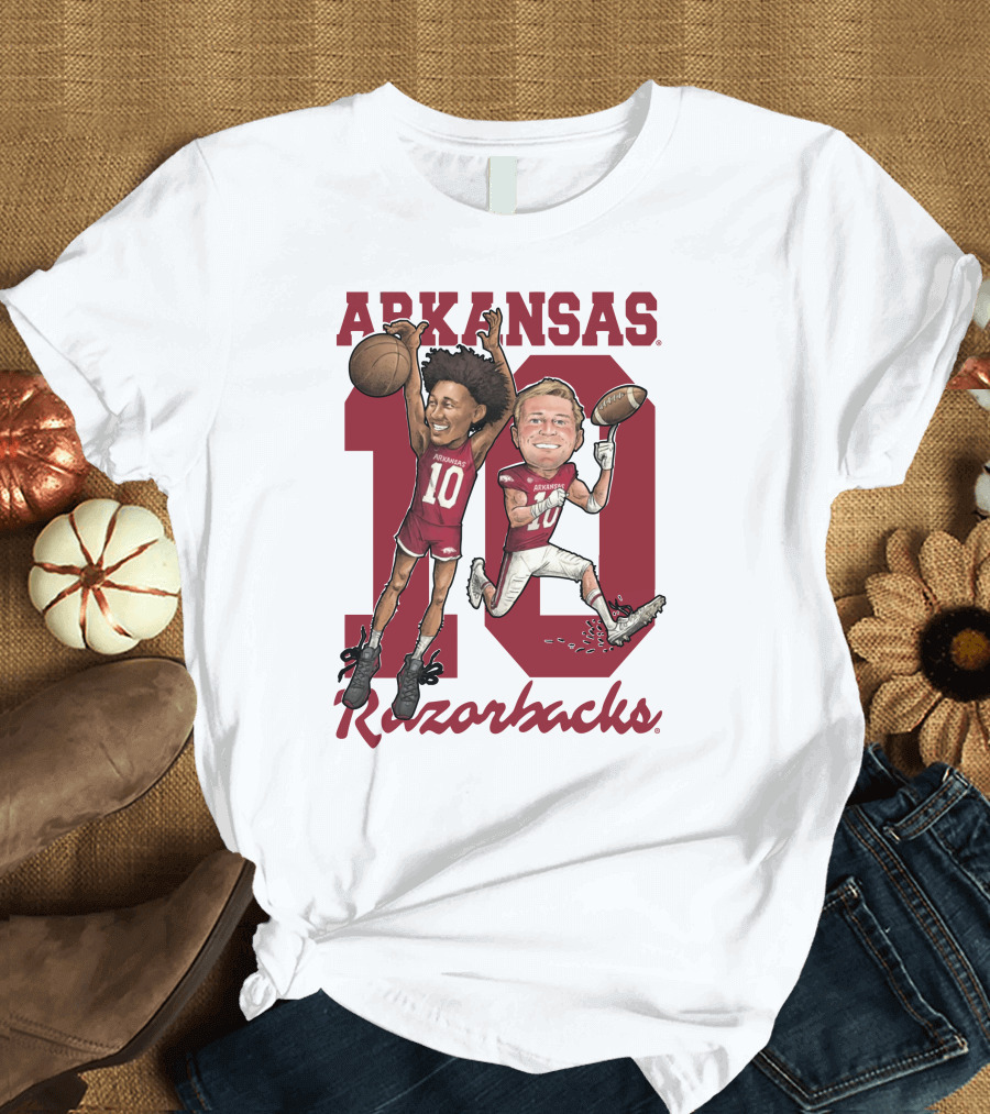 Arkansas Razorbacks 10 Bumper Pool Jaylin Williams Football Basketball Fun T-Shirt