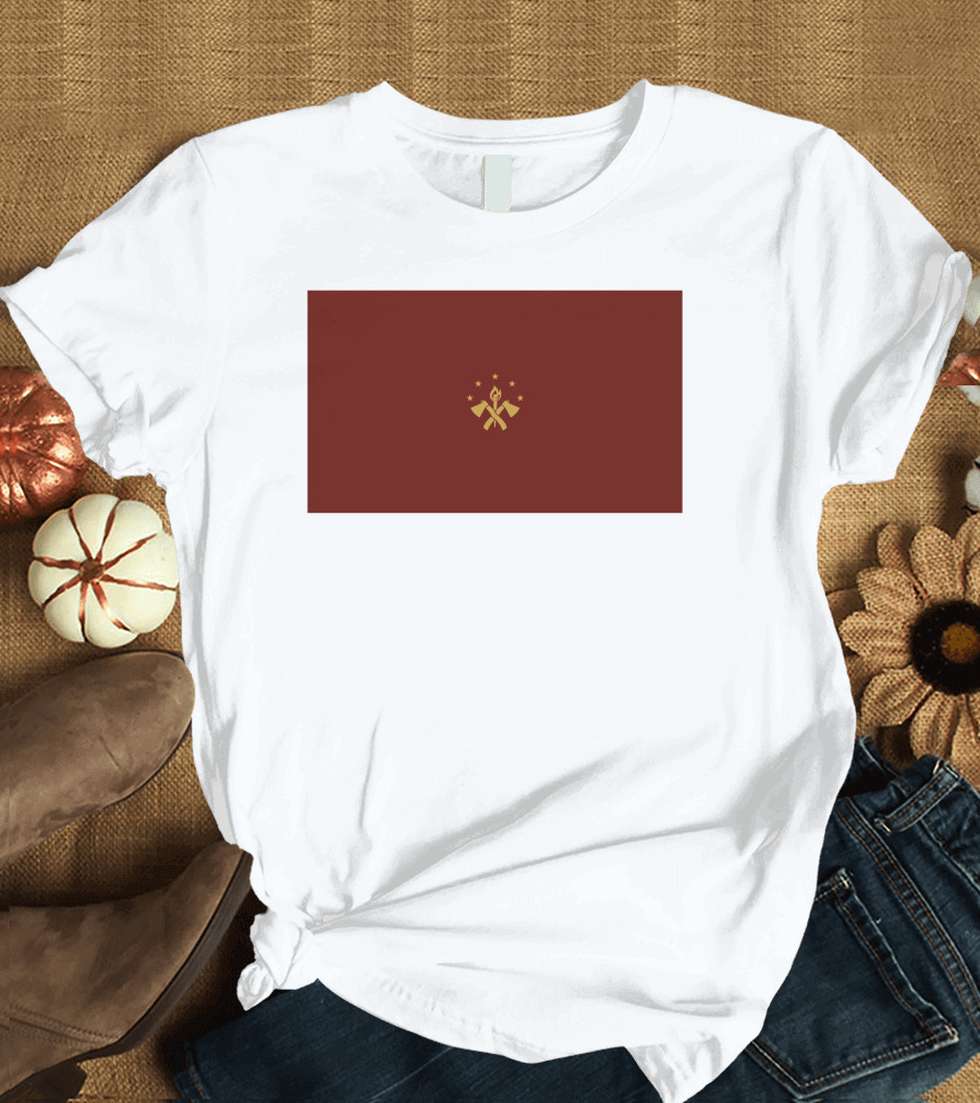 FBA Maroon Flag with Golden Hammer and Star Emblem T-Shirt