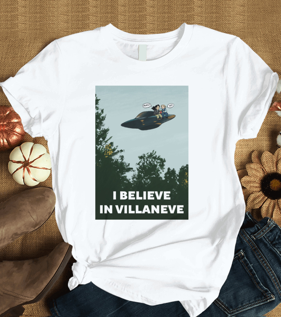 PrianiknK I Believe In Villaneve UFO Forest Scene T-Shirt