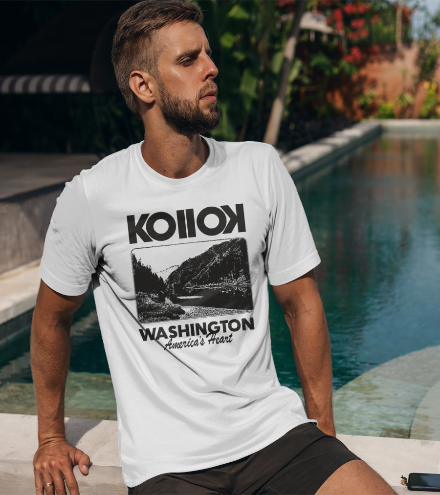 Kollok Washington America's Heart Scenic River Landscape T-Shirt