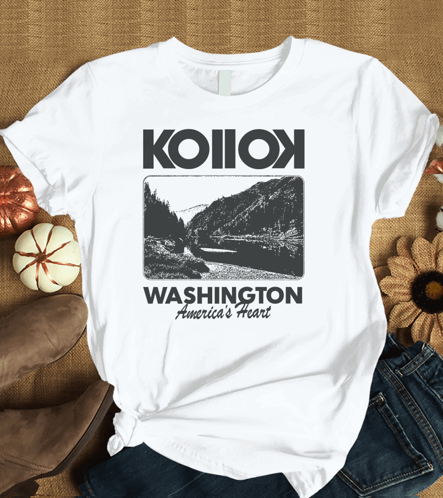Kollok Washington America's Heart Scenic River Landscape T-Shirt