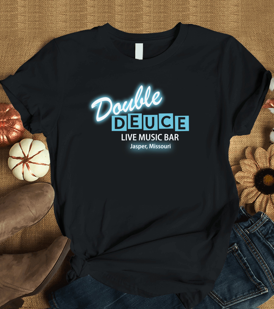 Double Deuce Live Music Bar Jasper Missouri Neon T-Shirt