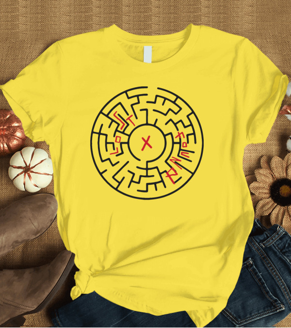 T-Shirt: Lost People Found Myself Maze Design Yellow Background T-Shirt Lost People Found Myself Maze Design Yellow Background T-Shirt