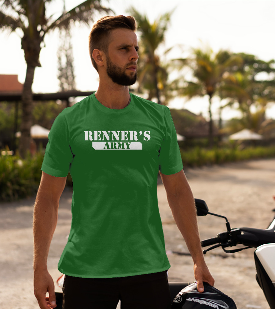 Renner’s Army Bold Green Military Inspired Text T-Shirt