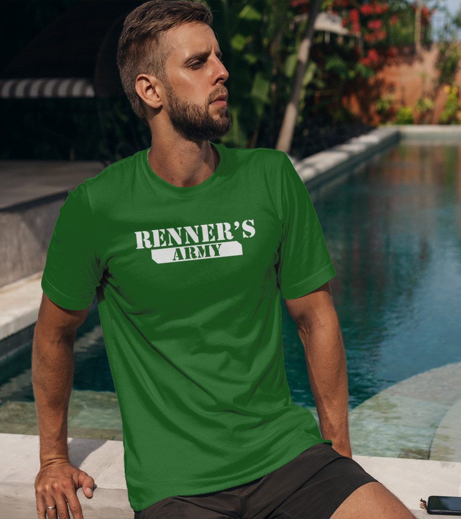 Renner’s Army Bold Green Military Inspired Text T-Shirt