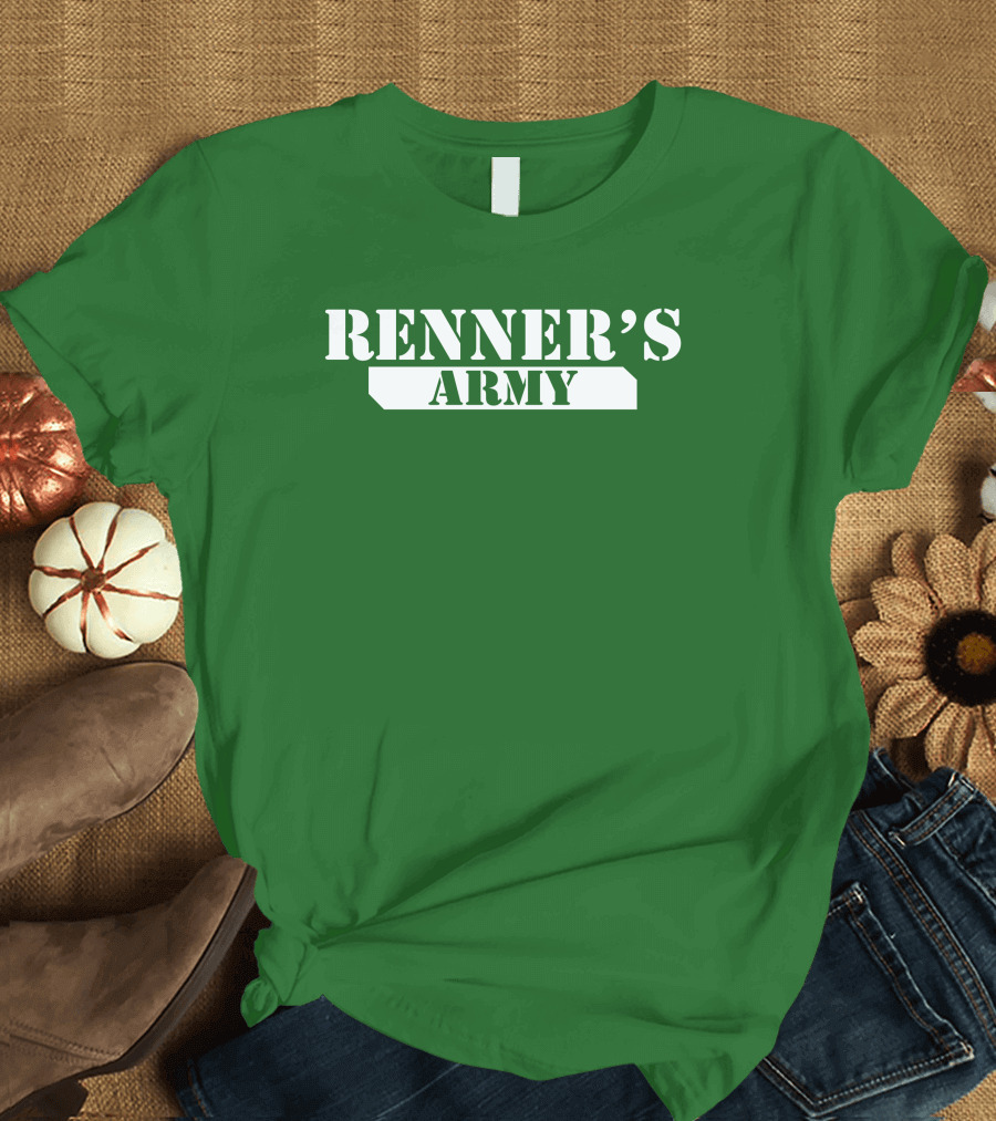 Renner’s Army Bold Green Military Inspired Text T-Shirt
