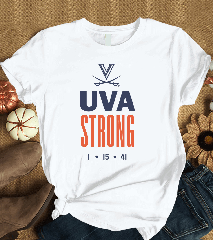 UVA Football Strong 1 15 41 Cavaliers Crossed Sabres T-Shirt