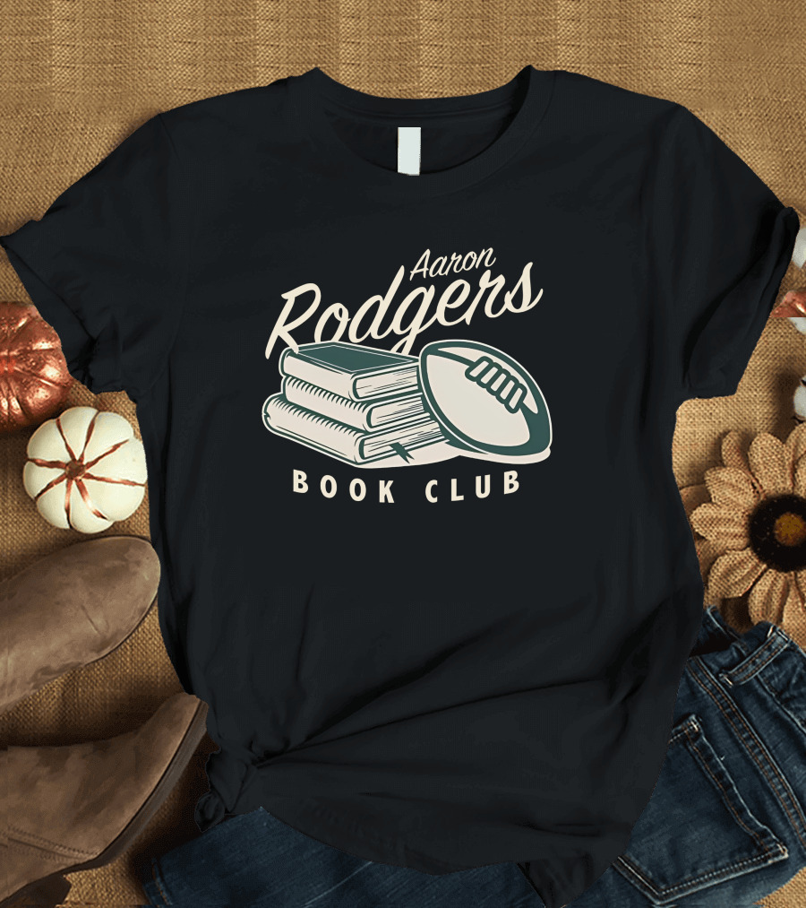 Pat McAfee Show Aaron Rodgers Book Club Football Stack T-Shirt