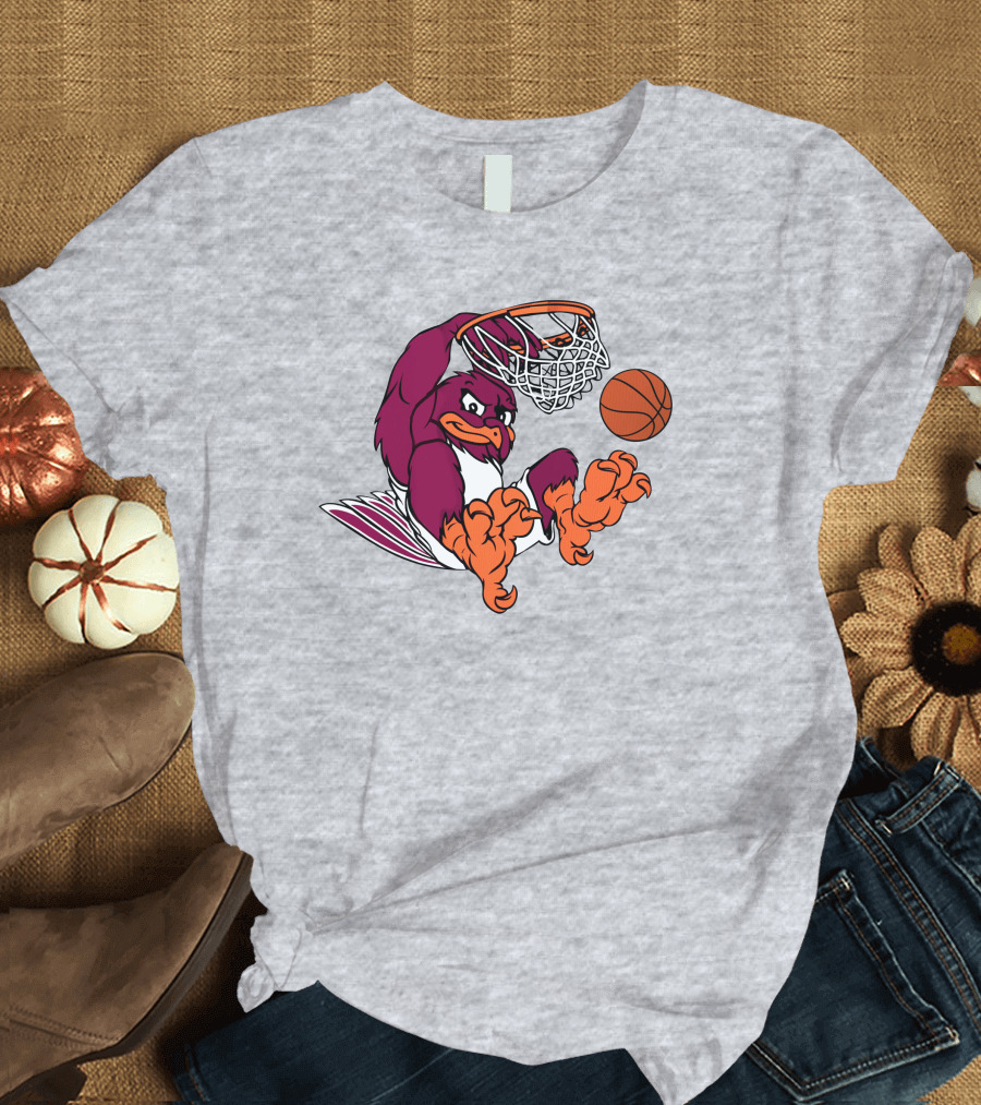 Clark Ruhland Hokiebird Basketball Dunk T-Shirt