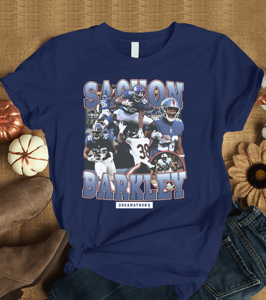 Saquon Barkley Dreamathon Giants Action Photos T-Shirt