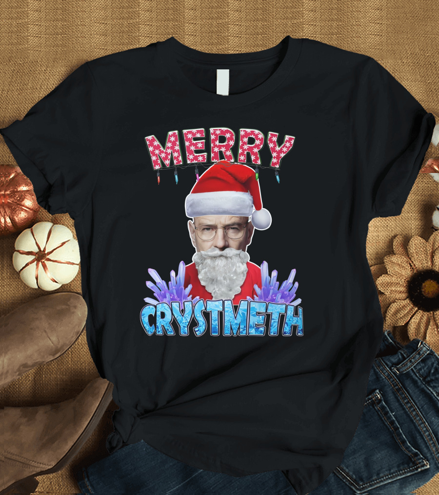 Merry Crystmeth Santa with Breaking Bad Inspired Elements T-Shirt