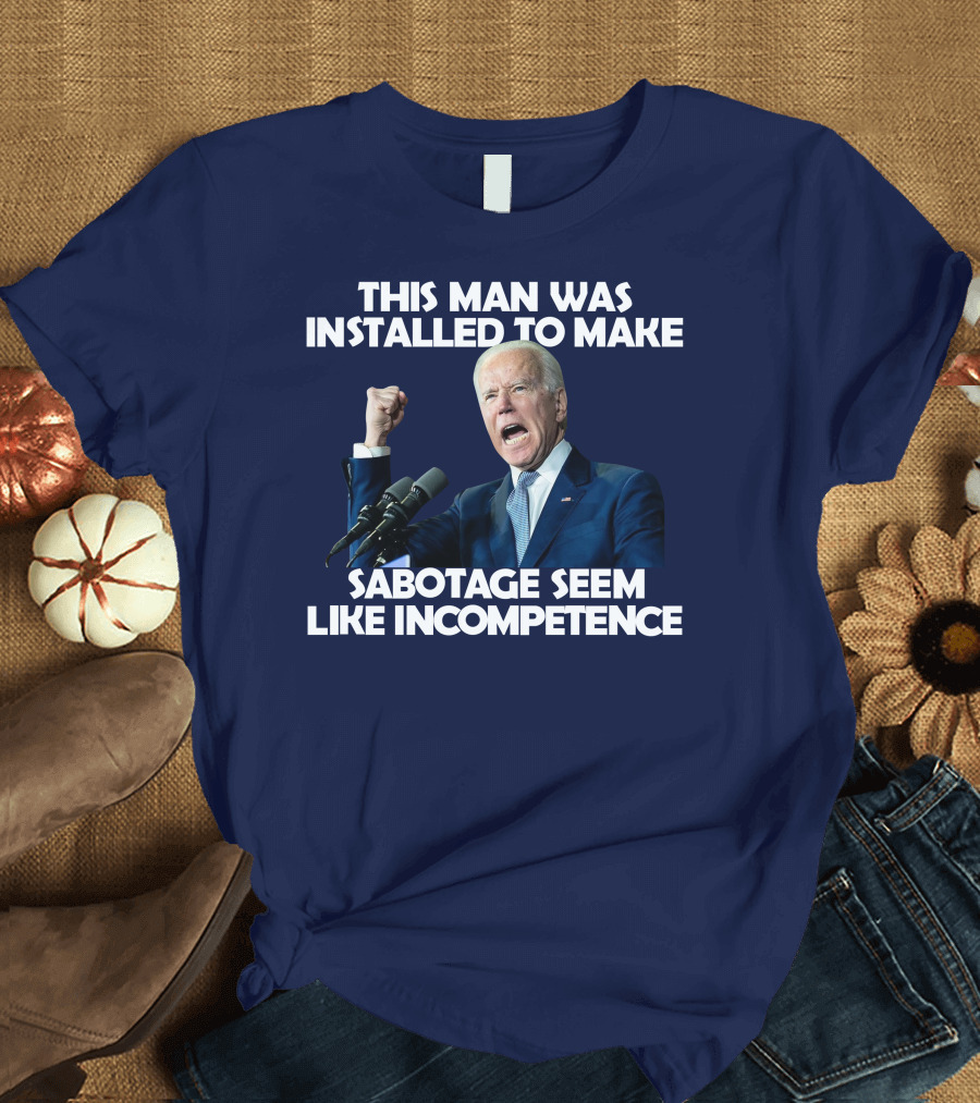This Man Was Installed To Make Sabotage Seem Like Incompetence Fist Raised With Microphones T-Shirt