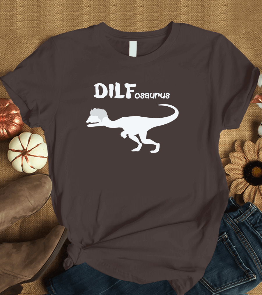 DILFosaurus Dinosaur Silhouette with Hairstyle T-Shirt
