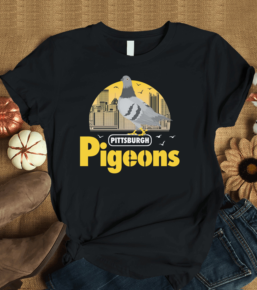 Pittsburgh Clothing Company Pigeons Skyline Bird T-Shirt