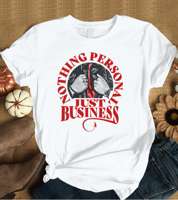 T-Shirt: Nothing Personal Just Business Red Tie Hidden Face T-Shirt Nothing Personal Just Business Red Tie Hidden Face T-Shirt