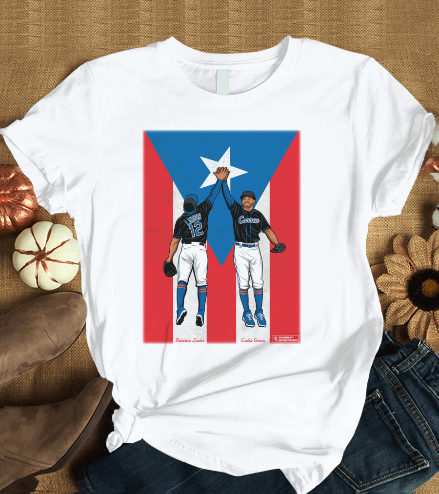 Francisco Lindor Carlos Correa Puerto Rican Baseball Unity T-Shirt