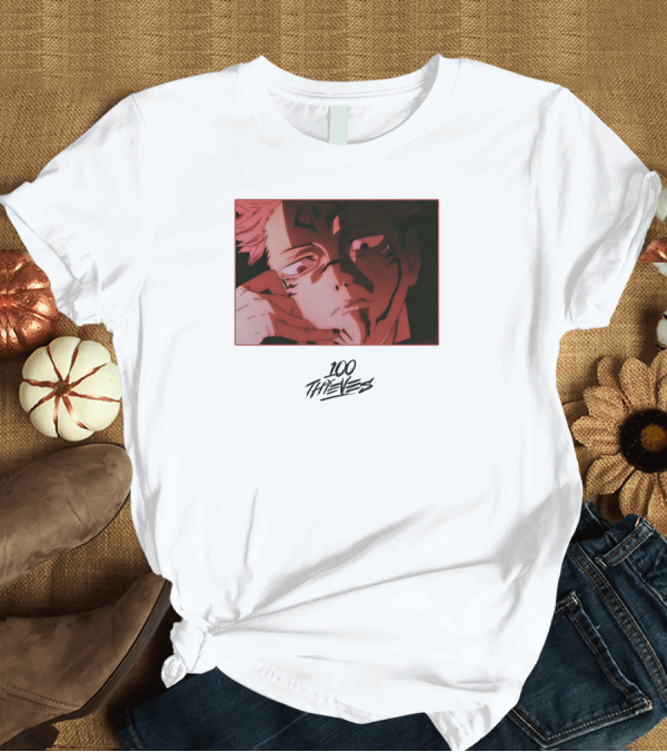 T-Shirt: 100 Thieves Sukuna Anime Character T-Shirt 100 Thieves Sukuna Anime Character T-Shirt