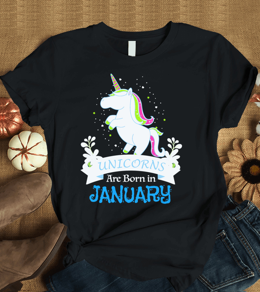 Christmas Unicorns Are Born In January T-Shirt