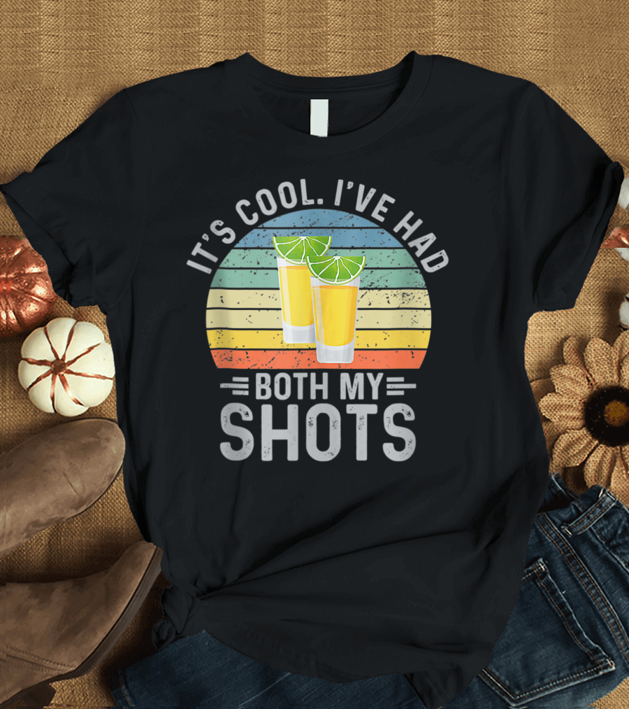 It's Cool I've Had Both My Shots Retro Sunset Lime Shot Glasses T-Shirt