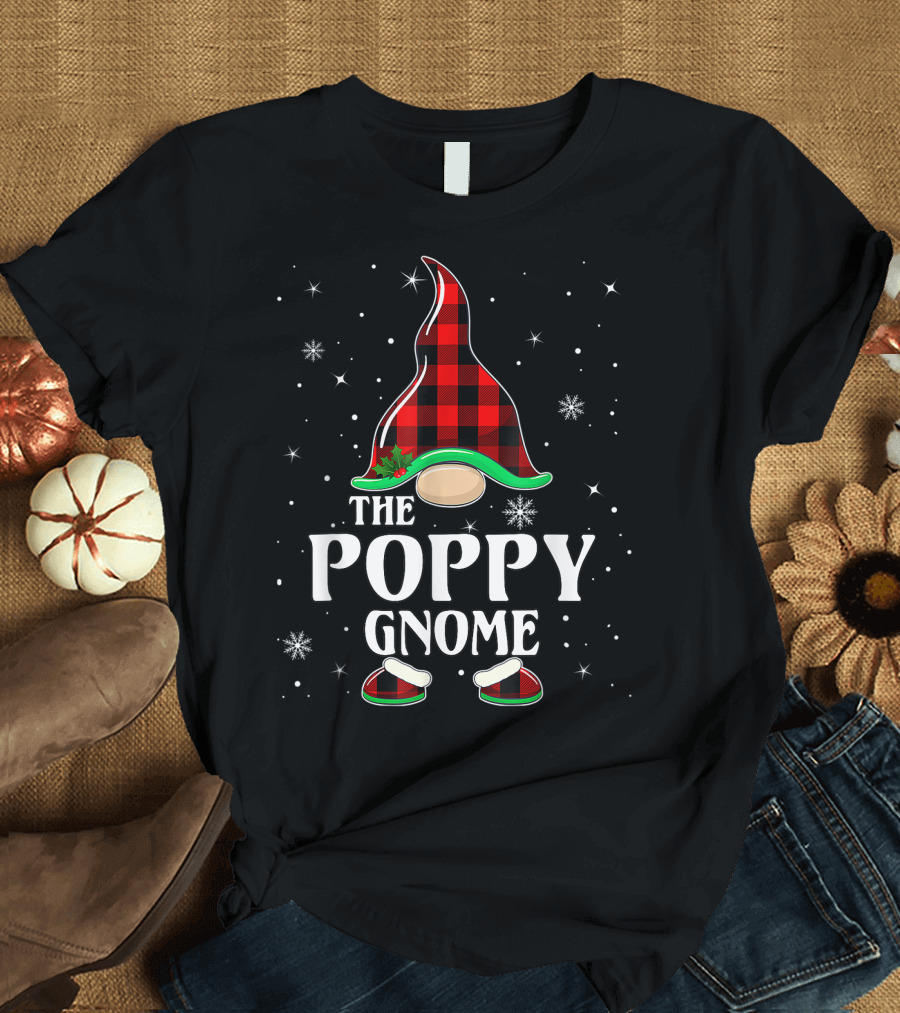 The Poppy Gnome Buffalo Plaid Christmas T-Shirt