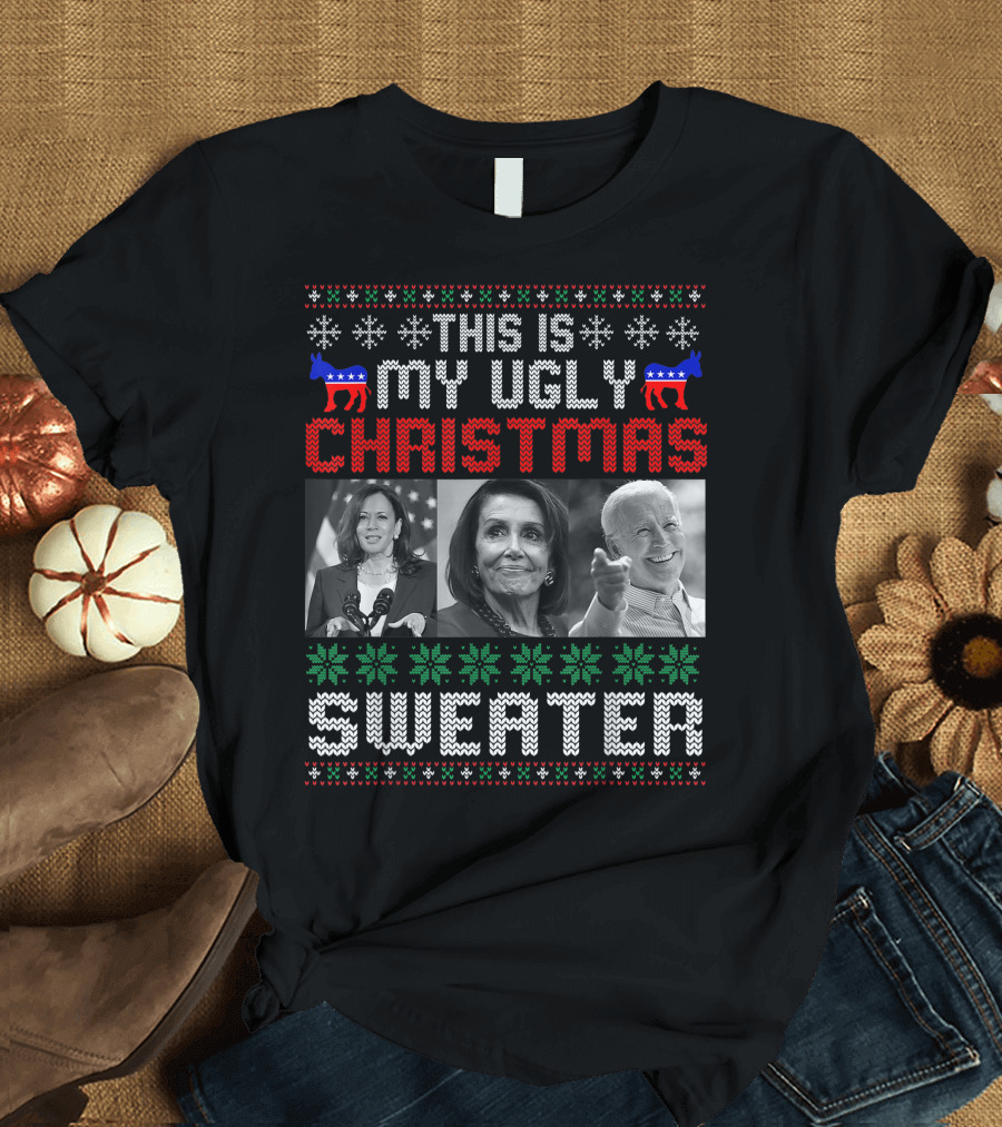 This Is My Ugly Christmas Sweater Anti-Biden Christmas Gifts T-Shirt