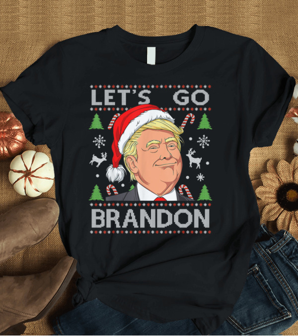 T-Shirt: Let'S Go Brandon Trump Vintage Christmas Ugly T-Shirt Let'S Go Brandon Trump Vintage Christmas Ugly T-Shirt