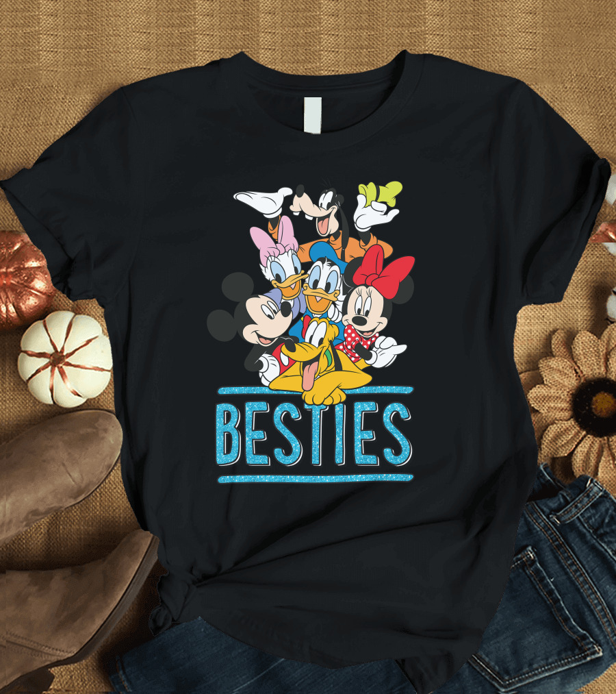 Disney Besties Mickey Minnie Donald Daisy Goofy Pluto T-Shirt