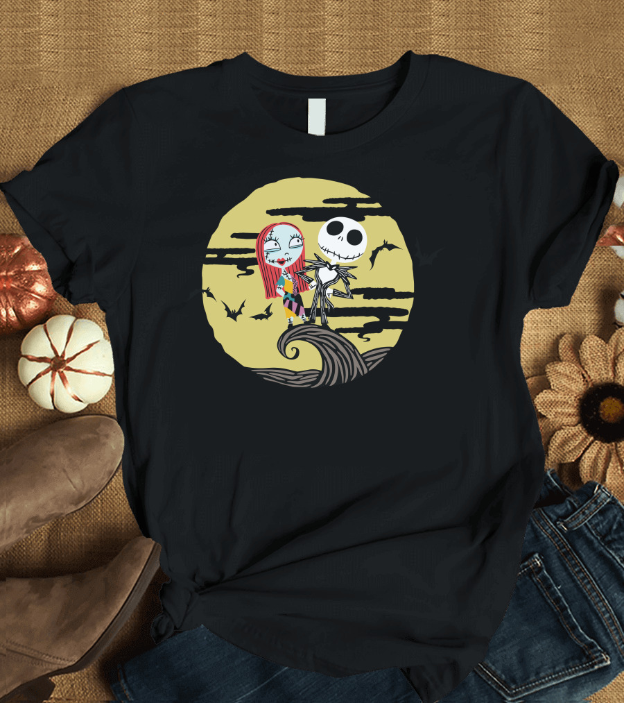 Disney Jack and Sally Moment Halloween Moon Scene T-Shirt