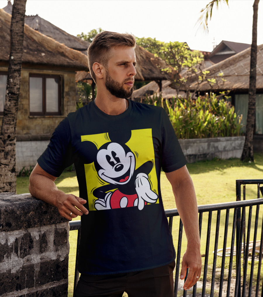 Mickey Mouse Vintage Yellow Frame Disney T-Shirt
