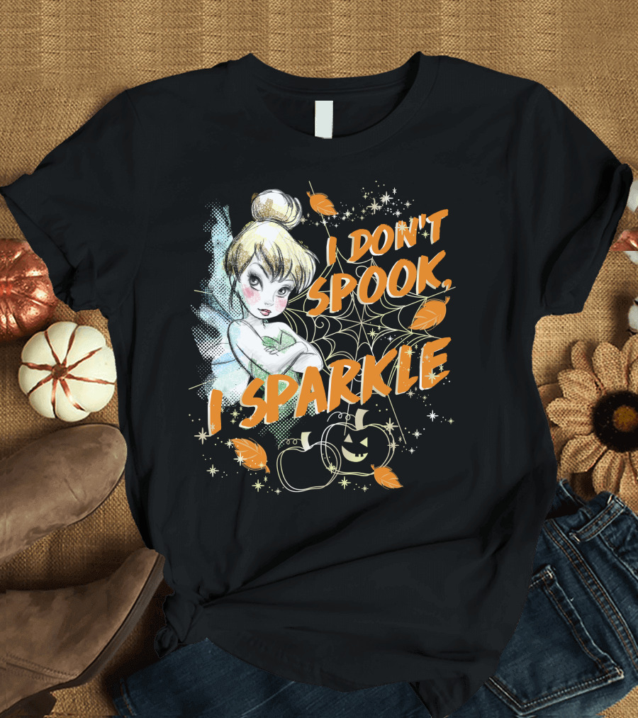I Don't Spook I Sparkle Disney Peter Pan Tinkerbell Halloween T-Shirt