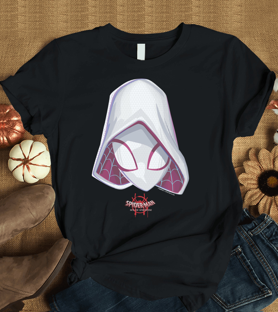 Spider-Man Into the Spider-Verse Spider-Gwen Mask Marvel T-Shirt