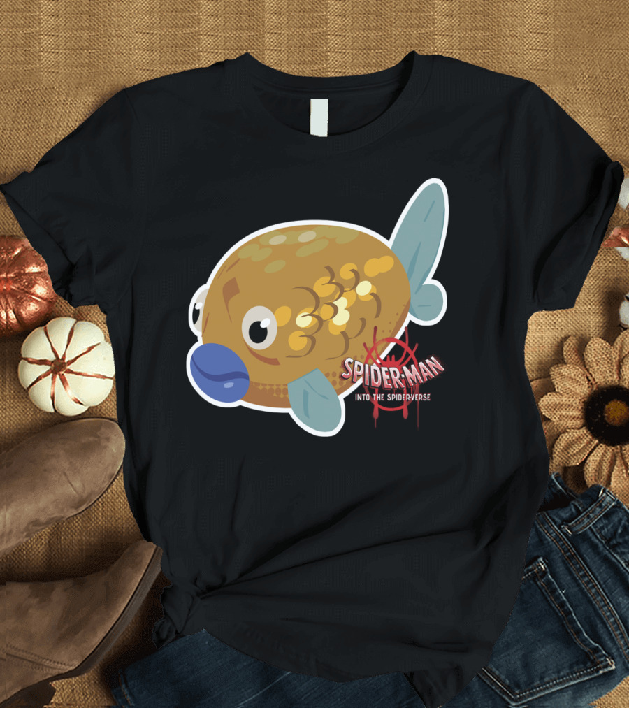 Marvel Spider-Man Into the Spider-Verse Fish Sticker T-Shirt
