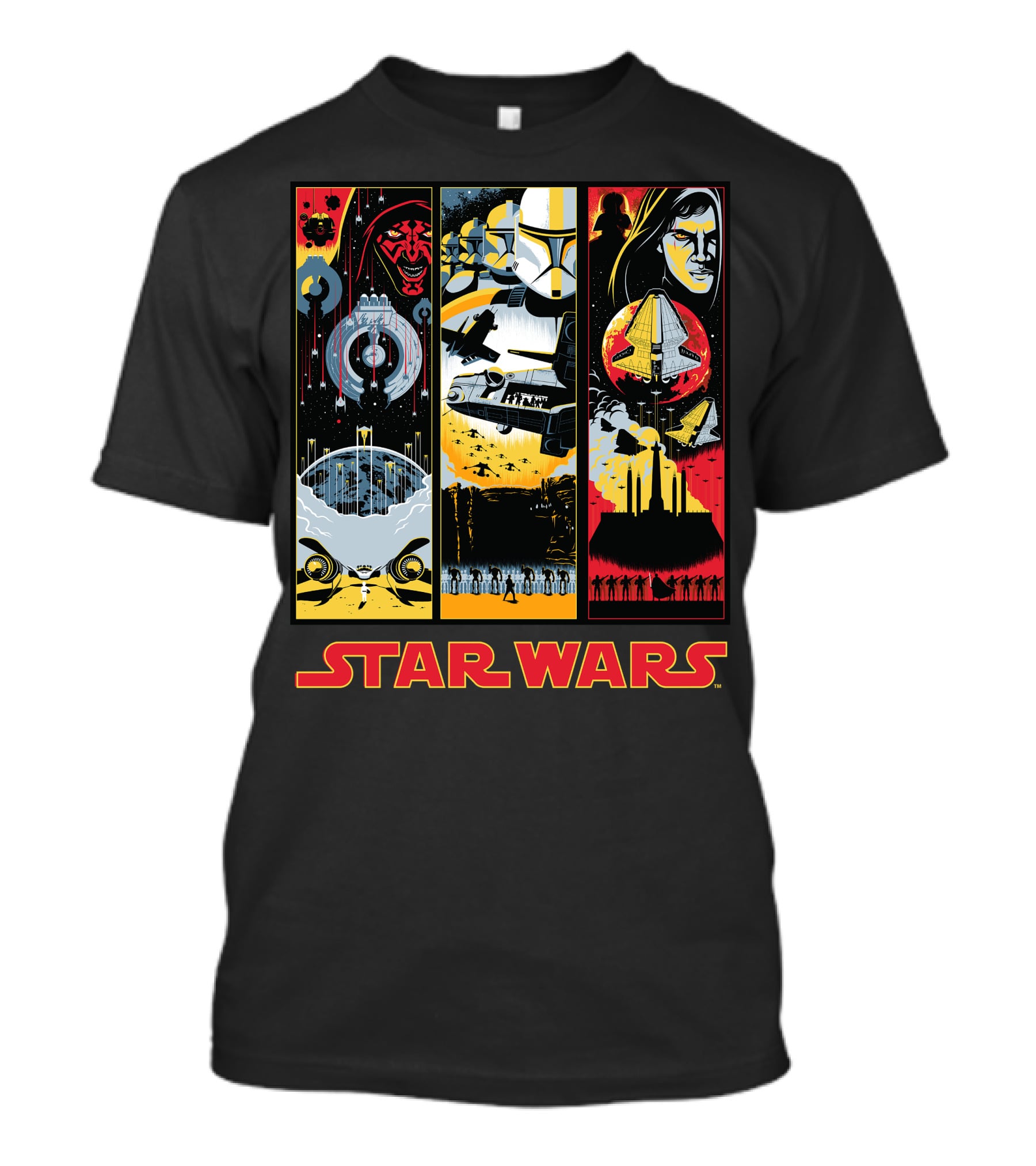 Star Wars Darth Maul Clone Trooper Anakin Panels T-Shirt