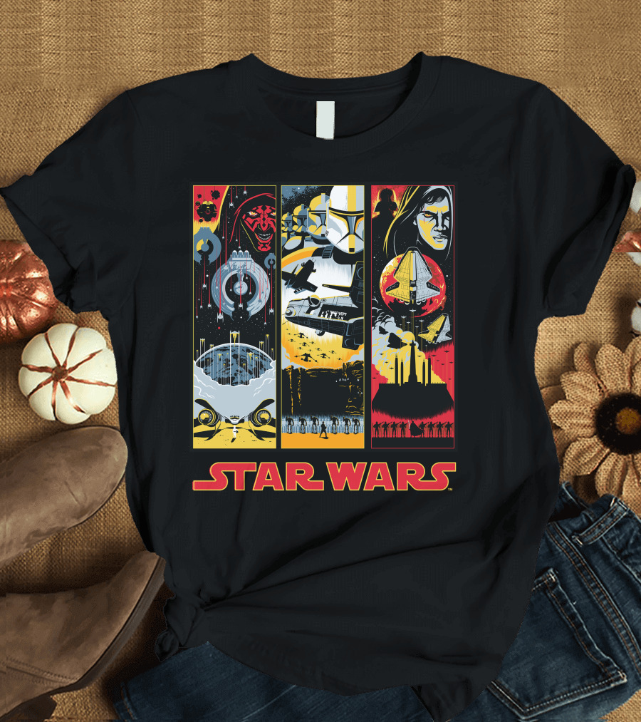 Star Wars Darth Maul Clone Trooper Anakin Panels T-Shirt
