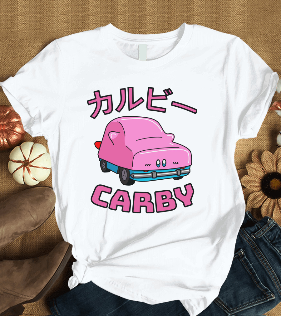 Carby Ruby Innes カルビー Pink Car Character T-Shirt