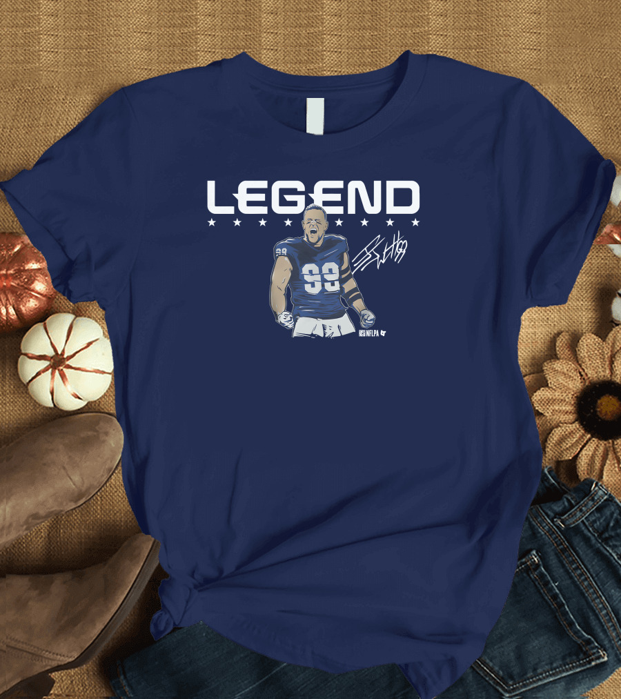 Breakingt Merch J.J. Watt Legend Number 99 Victory Pose T-Shirt