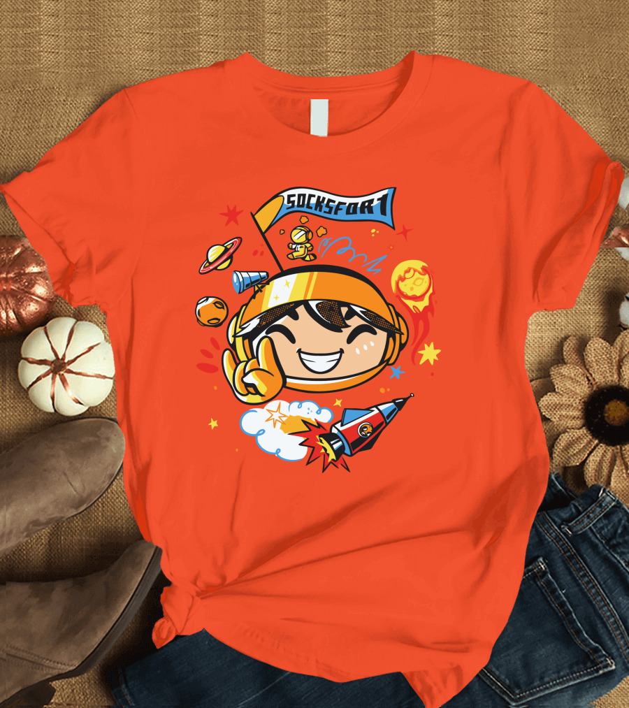 Socksfor1 Chibi Astronaut Space Adventure Merch T-Shirt
