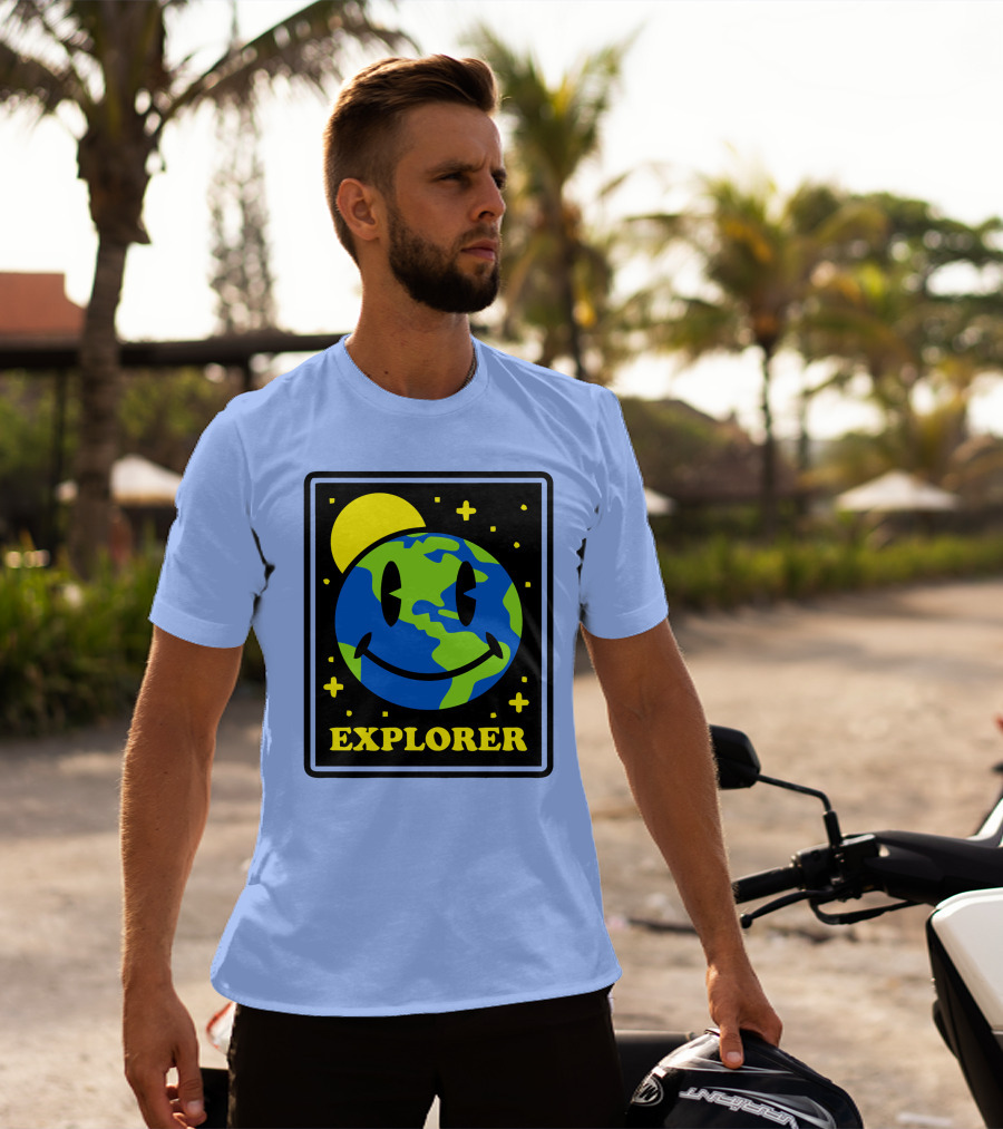 Socksfor1 Merch Explorer Earth Smiley T-Shirt