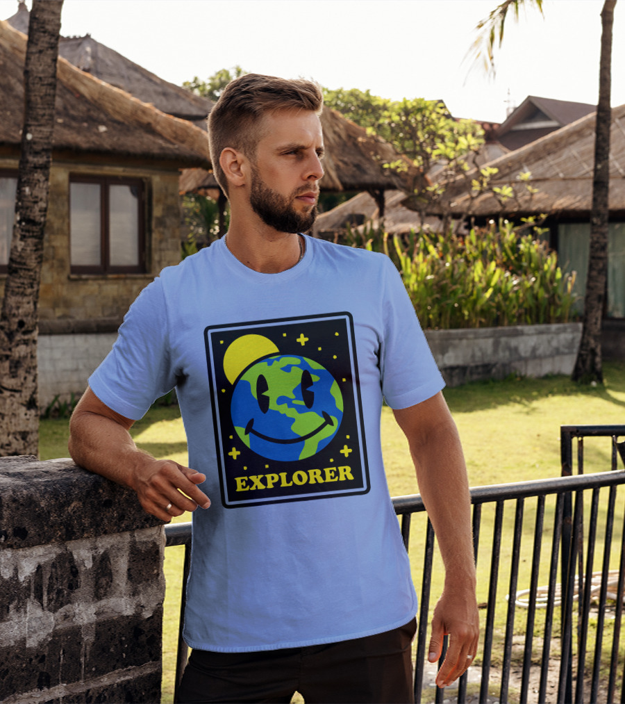 Socksfor1 Merch Explorer Earth Smiley T-Shirt