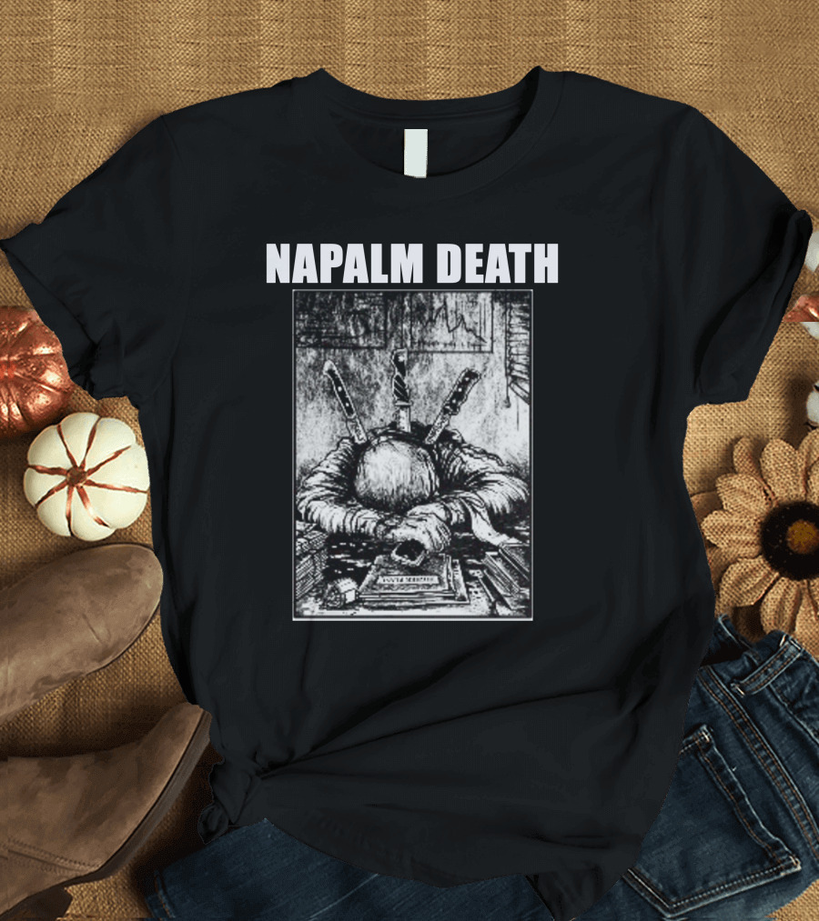 Napalm Death Knife-Wielding Figure Art Merch T-Shirt