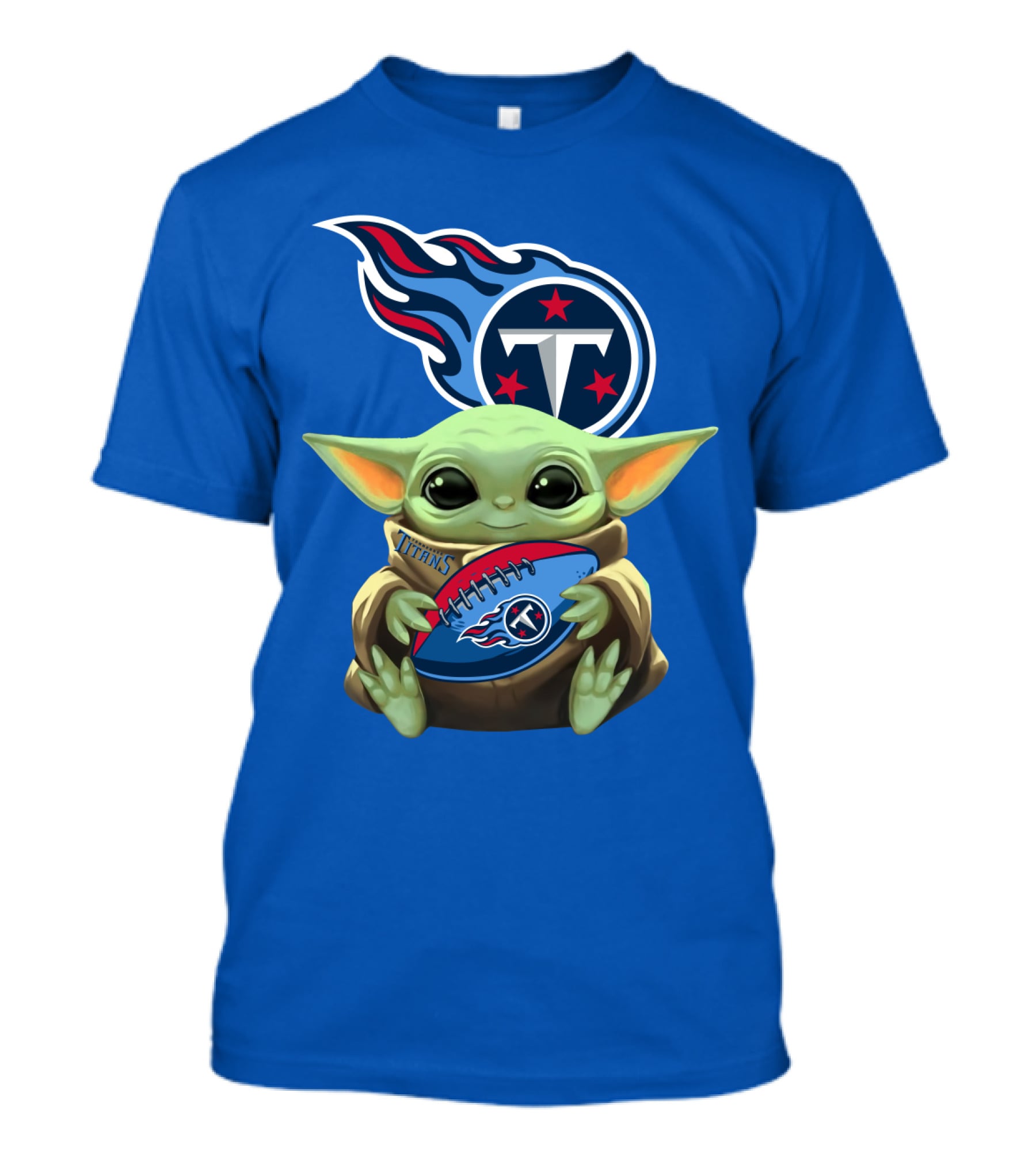 Tennessee Titans Baby Yoda Football T-Shirt
