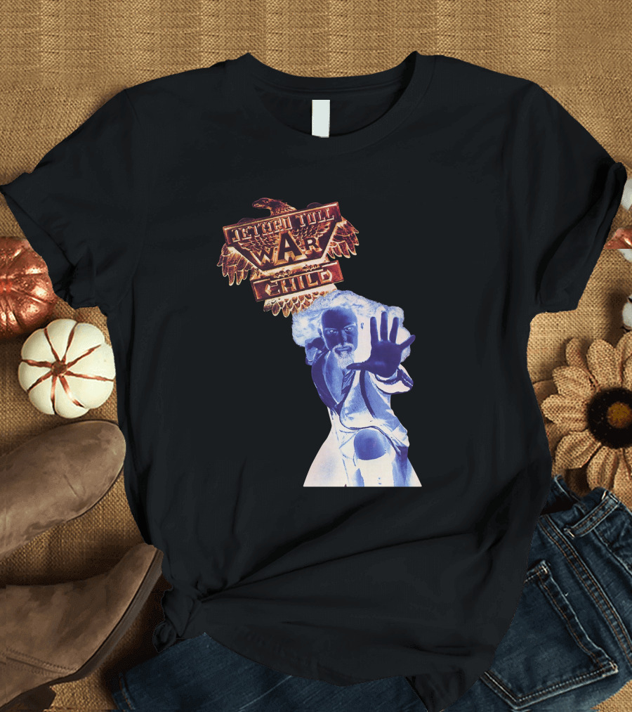 Jethro Tull War Child Eagle Motif with Reaching Figure T-Shirt