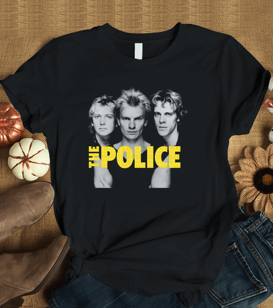The Police Band Members Portrait with Yellow T-Shirt
