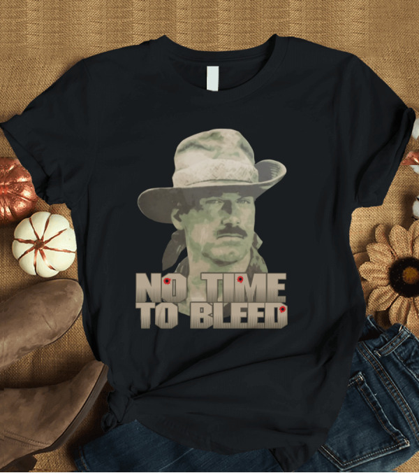 T-Shirt: Predator No Time To Bleed Soldier Portrait with Text and Bullet Holes T-Shirt Predator No Time To Bleed Soldier Portrait with Text and Bullet Holes T-Shirt