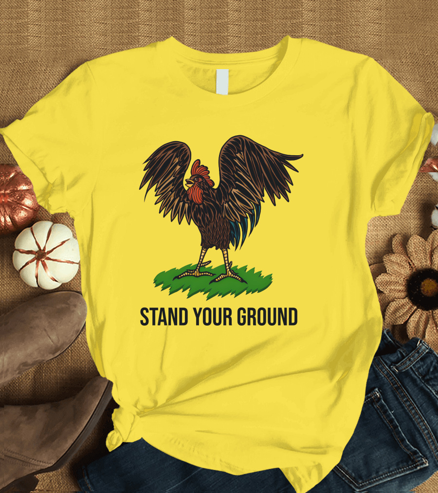 Stand Your Ground Rooster on Grass T-Shirt