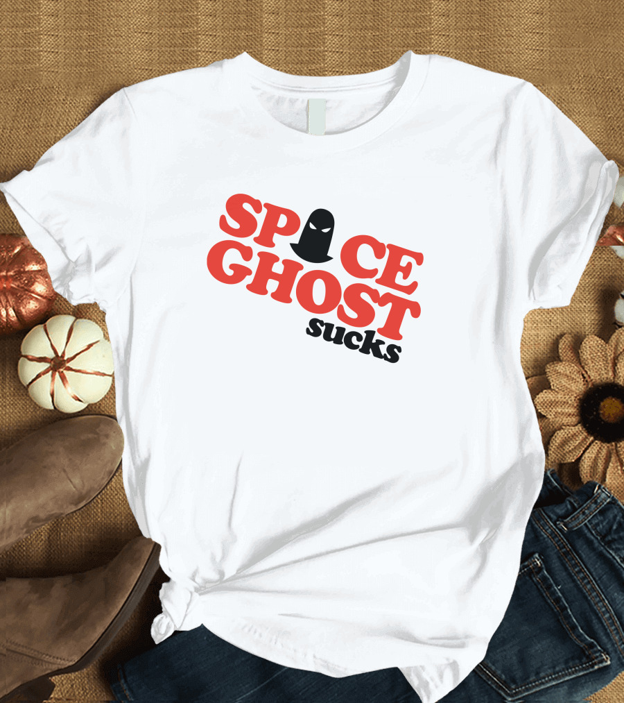 Space Ghost Sucks Bold Red Black Text with Mask T-Shirt
